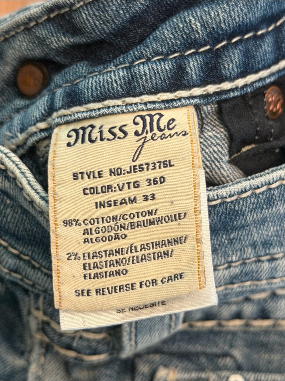 Miss Me Skinny Blue Jeans Sequins Women Size 25 Embleished - Picture 5 of 8